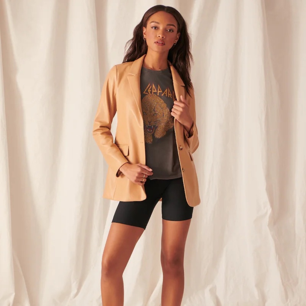 ISO Abercrombie & Fitch vegan leather blazer